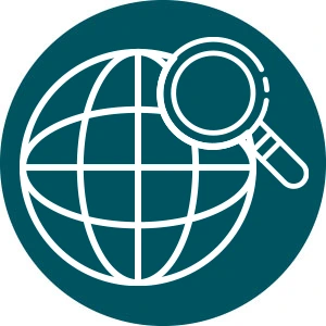 Globo de Internet con lupa